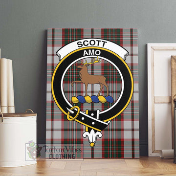 Scott Dress Tartan Canvas Print Wall Art with Family Crest