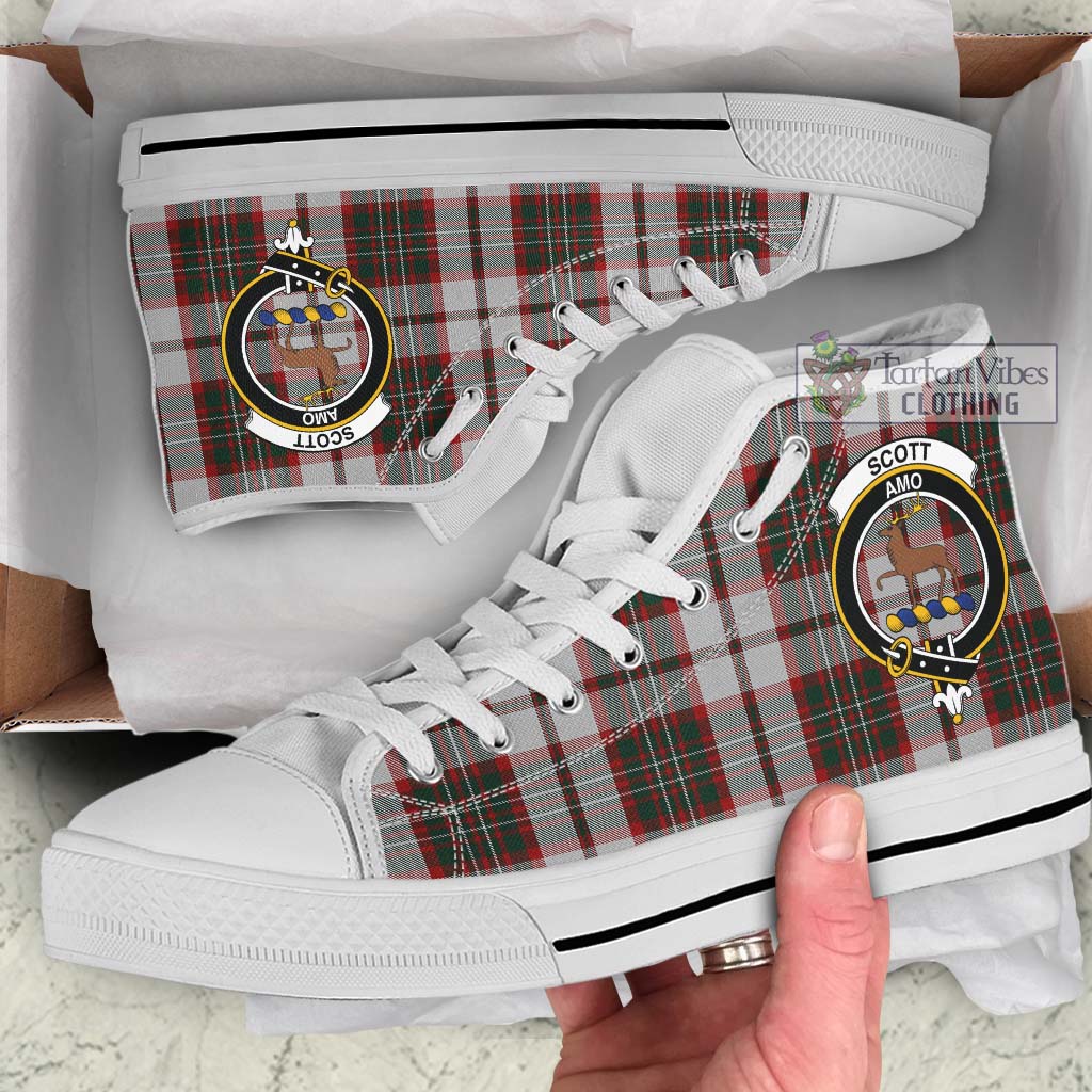 Tartan Vibes Clothing Scott Dress Tartan High Top Shoes with Family Crest