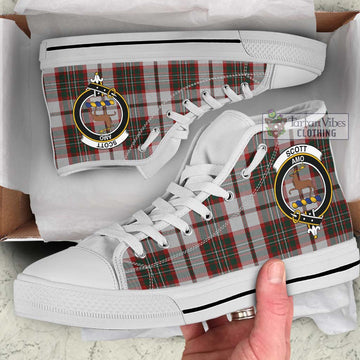 Scott Dress Tartan High Top Shoes with Family Crest