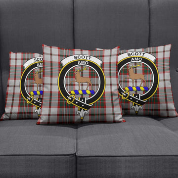 Scott Dress Tartan Pillow Cover with Family Crest