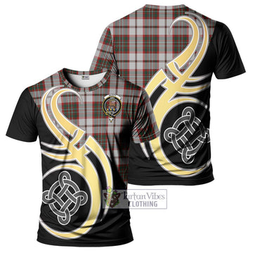 Scott Dress Tartan T-Shirt with Family Crest and Celtic Symbol Style