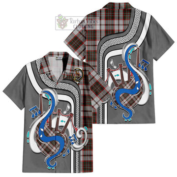 Scott Dress Tartan Short Sleeve Button Shirt with Epic Bagpipe Style