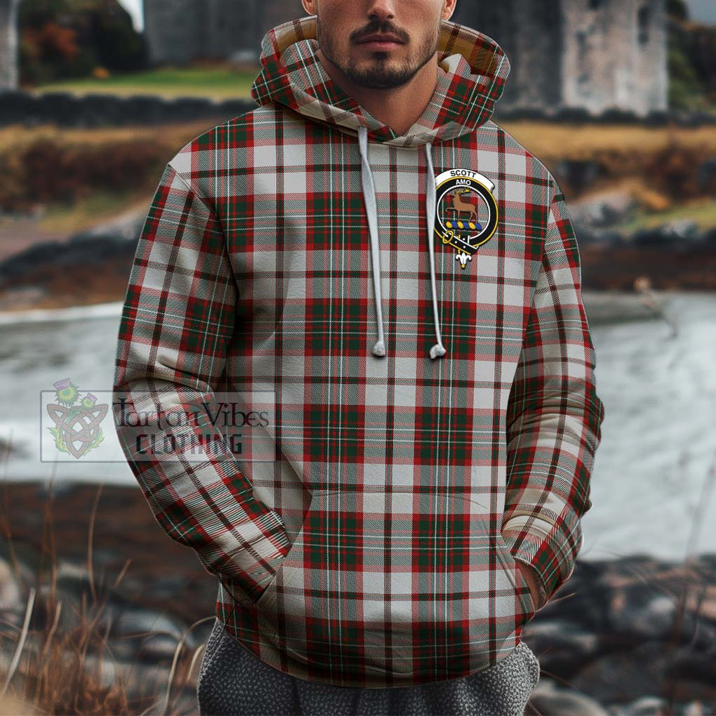 Scott Dress Tartan Cotton Hoodie with Family Crest Pullover Hoodie XS - Tartan Vibes Clothing