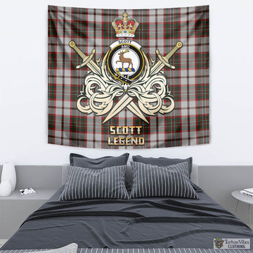 Scott Dress Tartan Tapestry with Clan Crest and the Golden Sword of Courageous Legacy