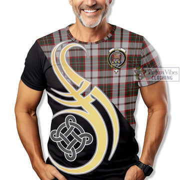 Scott Dress Tartan T-Shirt with Family Crest and Celtic Symbol Style