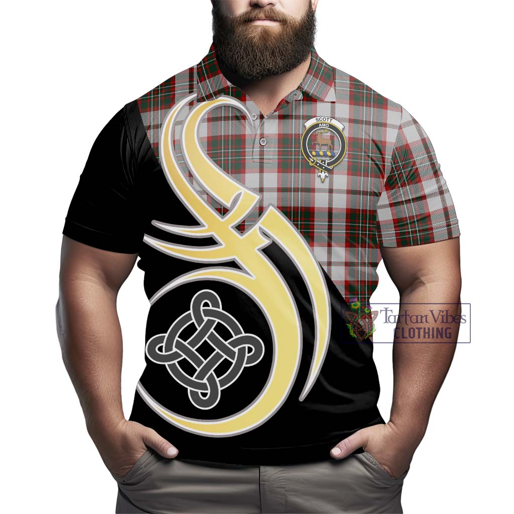 Tartan Vibes Clothing Scott Dress Tartan Polo Shirt with Family Crest and Celtic Symbol Style