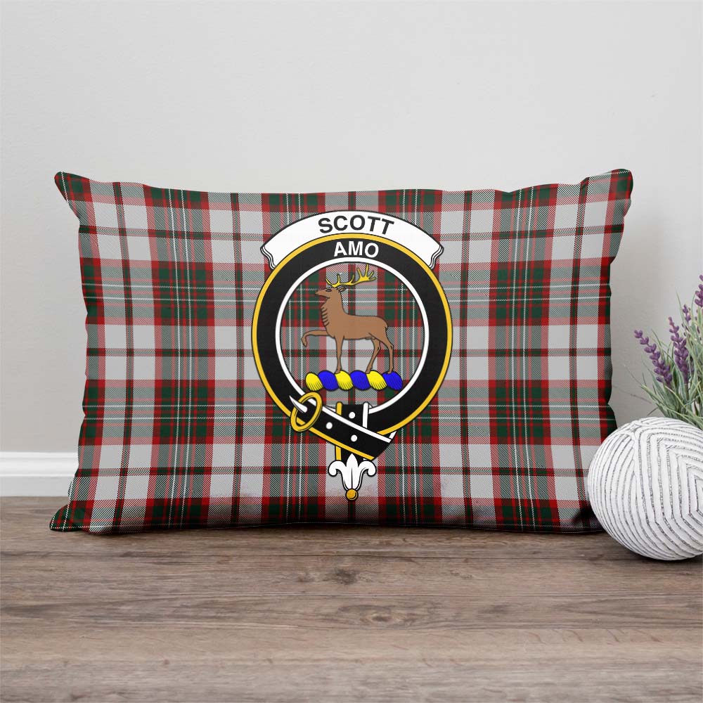 Scott Dress Tartan Pillow Cover with Family Crest Rectangle Pillow Cover - Tartanvibesclothing