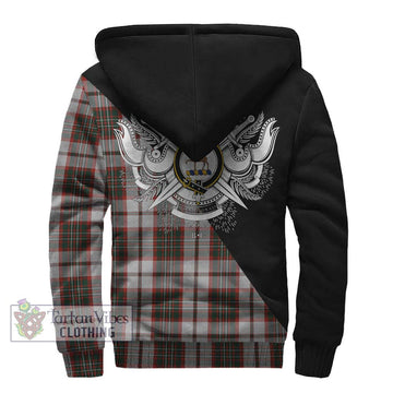 Scott Dress Tartan Sherpa Hoodie with Family Crest and Military Logo Style