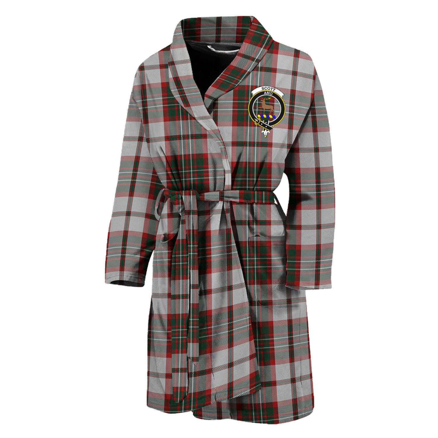 Scott Dress Tartan Bathrobe with Family Crest Unisex M - Tartan Vibes Clothing