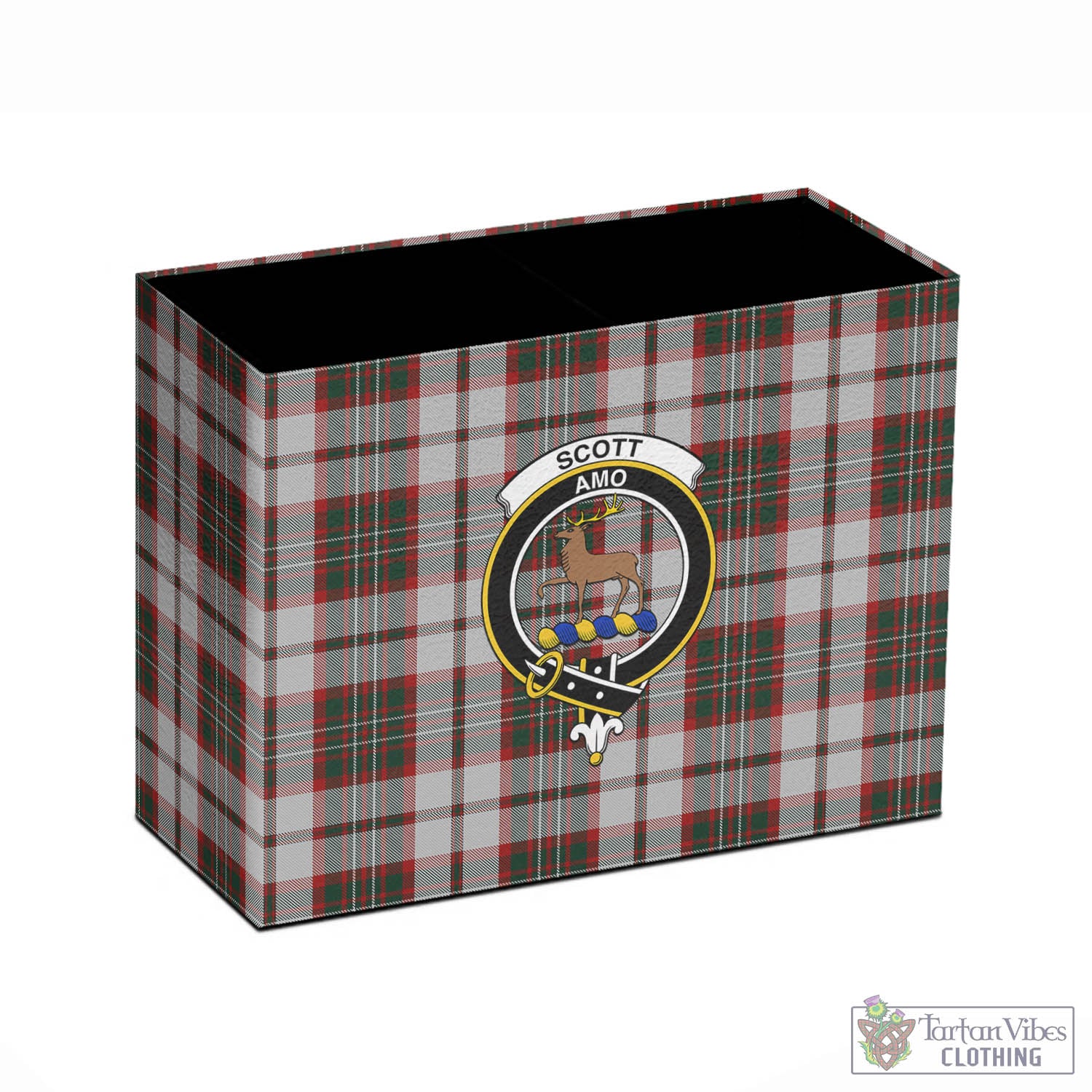 Tartan Vibes Clothing Scott Dress Tartan Pen Holder with Family Crest