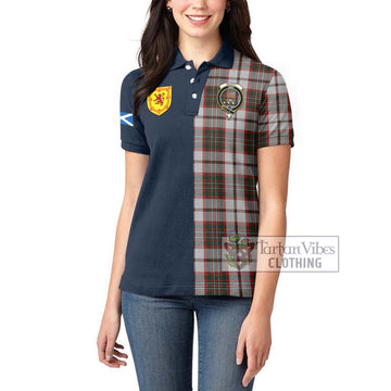 Scott Dress Tartan Women's Polo Shirt Alba with Scottish Lion Royal Arm Half Style