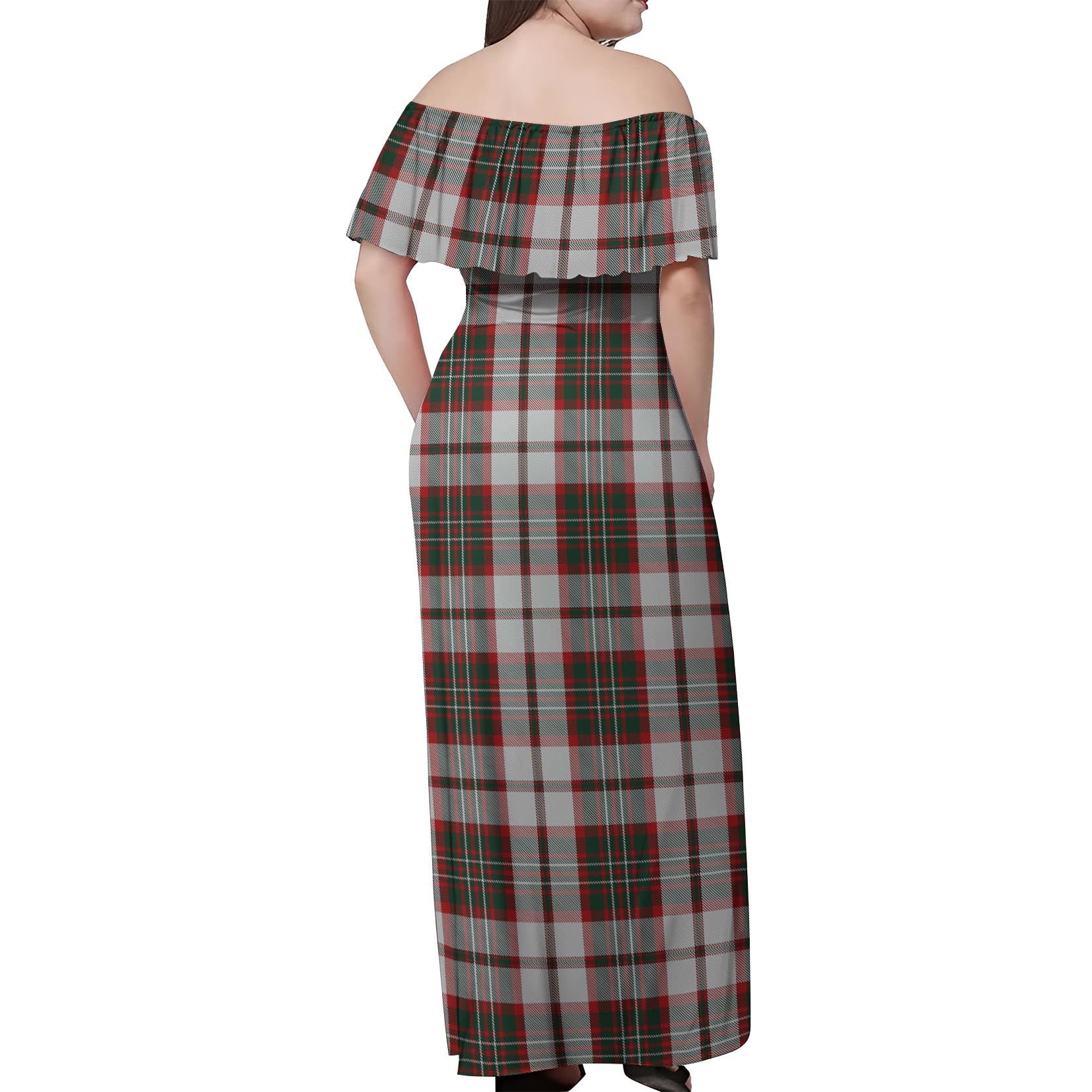 Scott Dress Tartan Off Shoulder Long Dress - Tartanvibesclothing