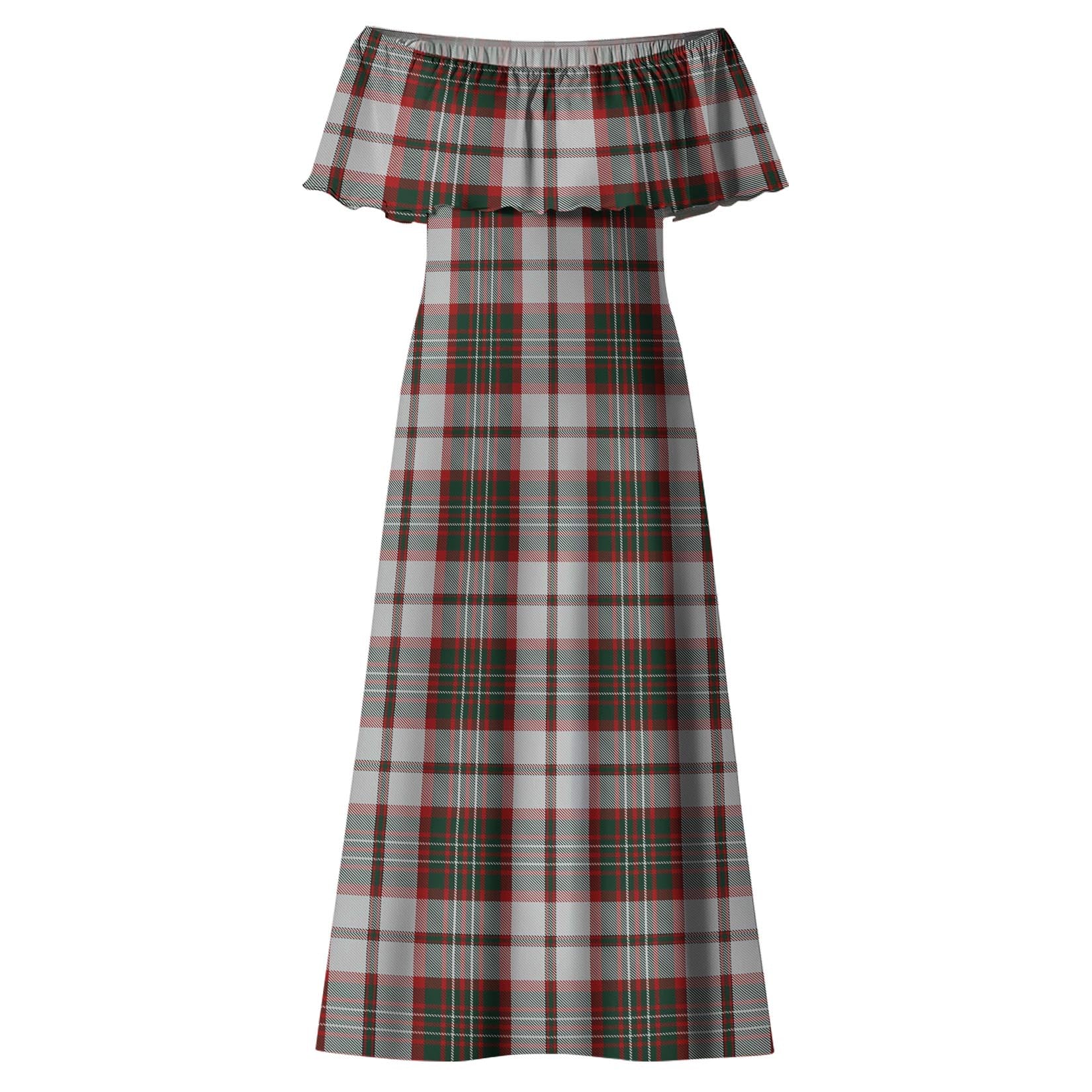 Scott Dress Tartan Off Shoulder Long Dress - Tartanvibesclothing