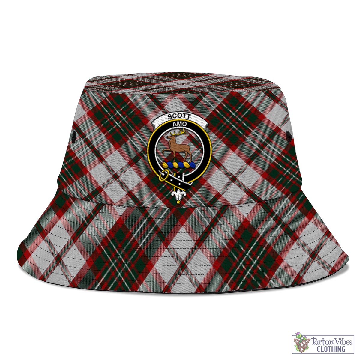 Tartan Vibes Clothing Scott Dress Tartan Bucket Hat with Family Crest