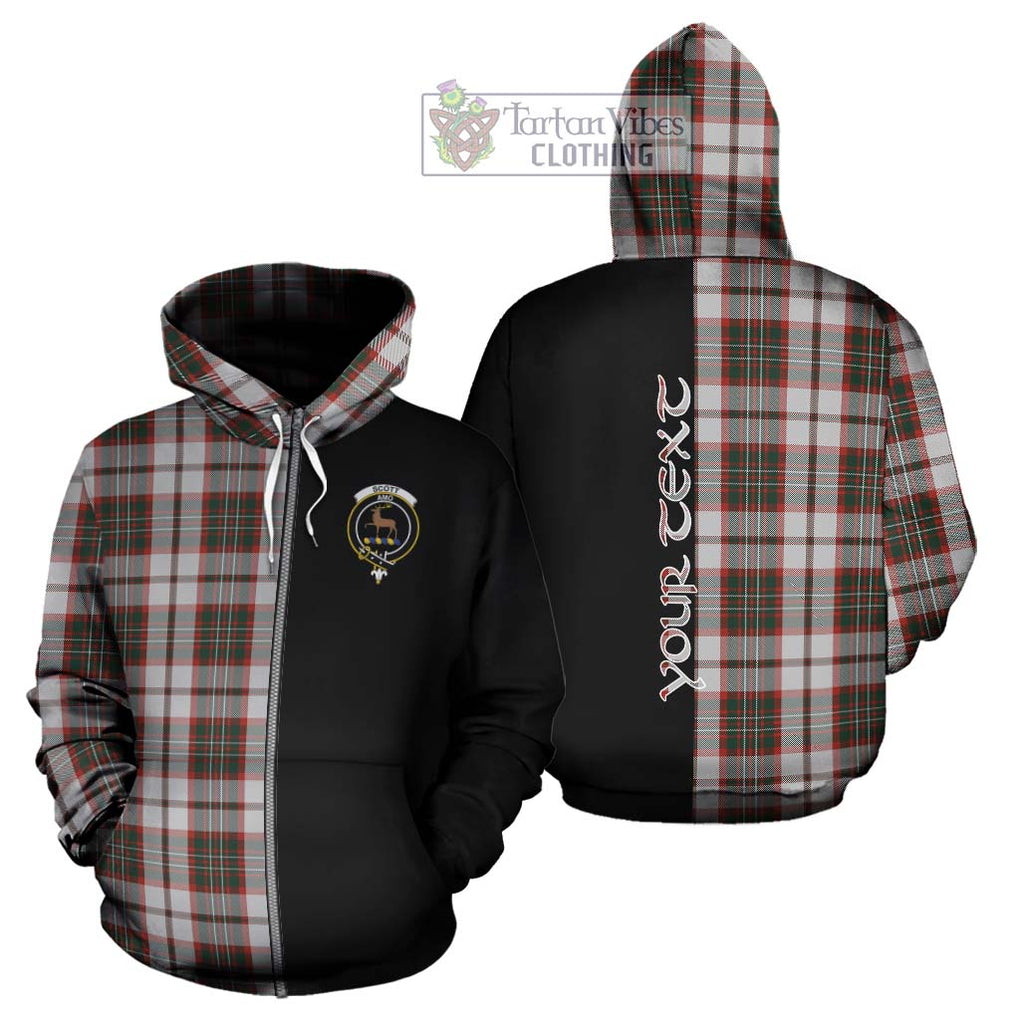 Scott Dress Tartan Hoodie with Family Crest and Half Of Me Style - Tartanvibesclothing Shop