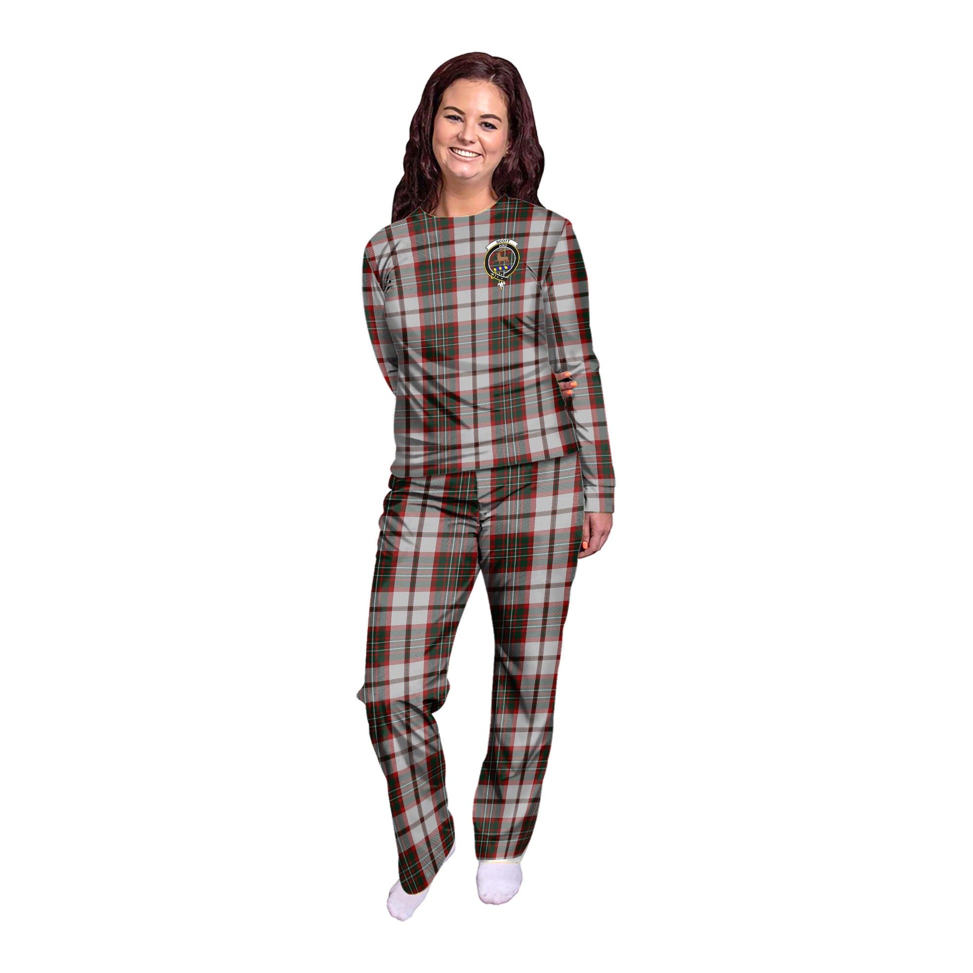 Scott Dress Tartan Pajamas Family Set with Family Crest - Tartanvibesclothing