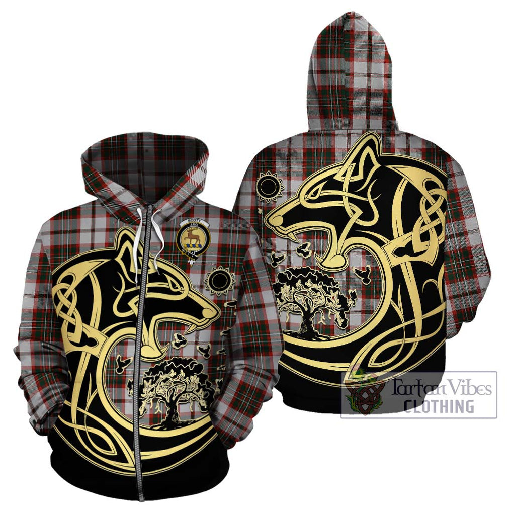 Scott Dress Tartan Hoodie with Family Crest Celtic Wolf Style - Tartan Vibes Clothing