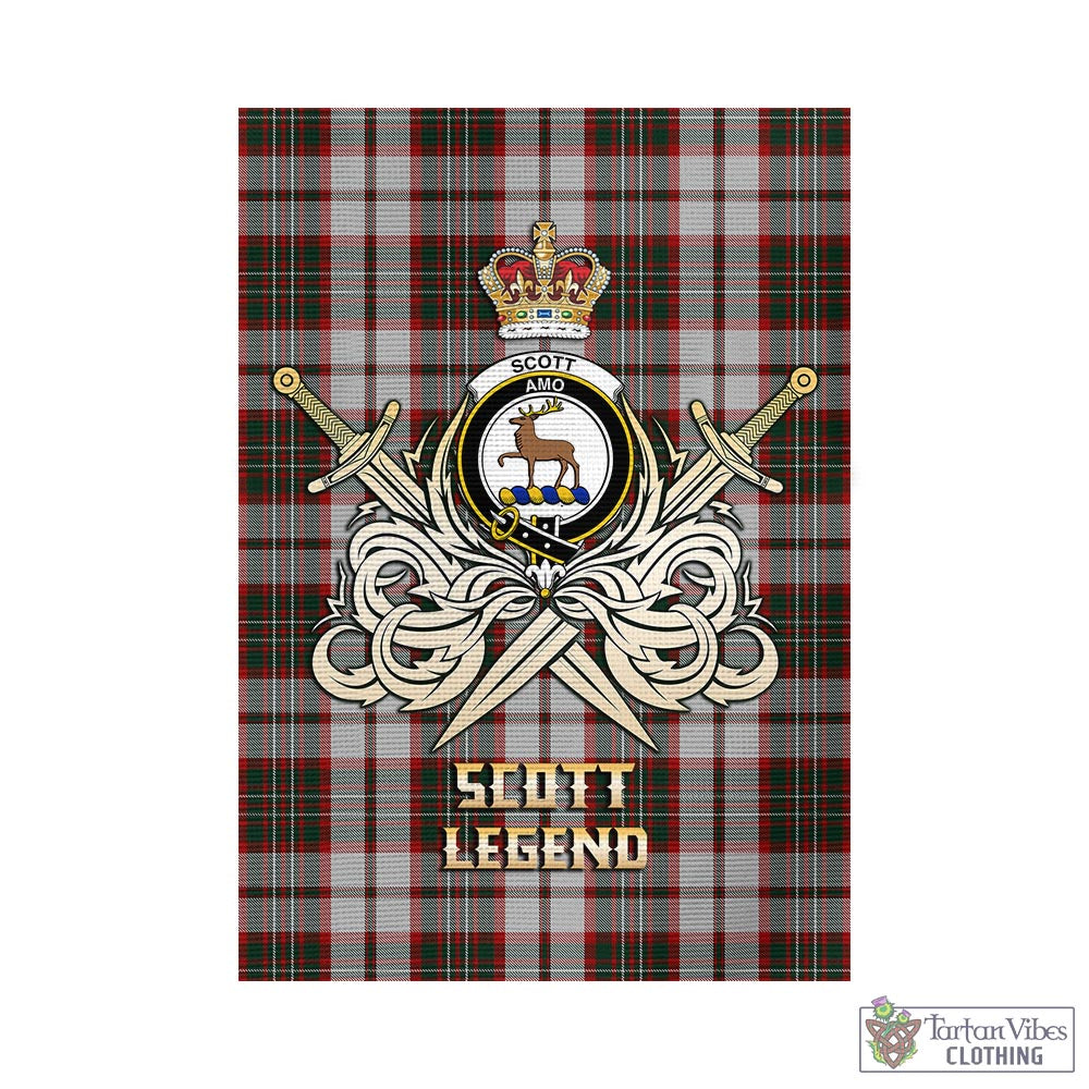 Tartan Vibes Clothing Scott Dress Tartan Flag with Clan Crest and the Golden Sword of Courageous Legacy