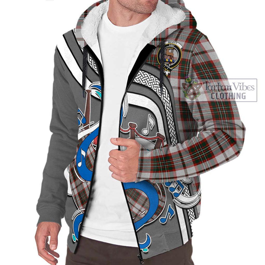 Scott Dress Tartan Sherpa Hoodie with Epic Bagpipe Style Unisex - Tartanvibesclothing Shop