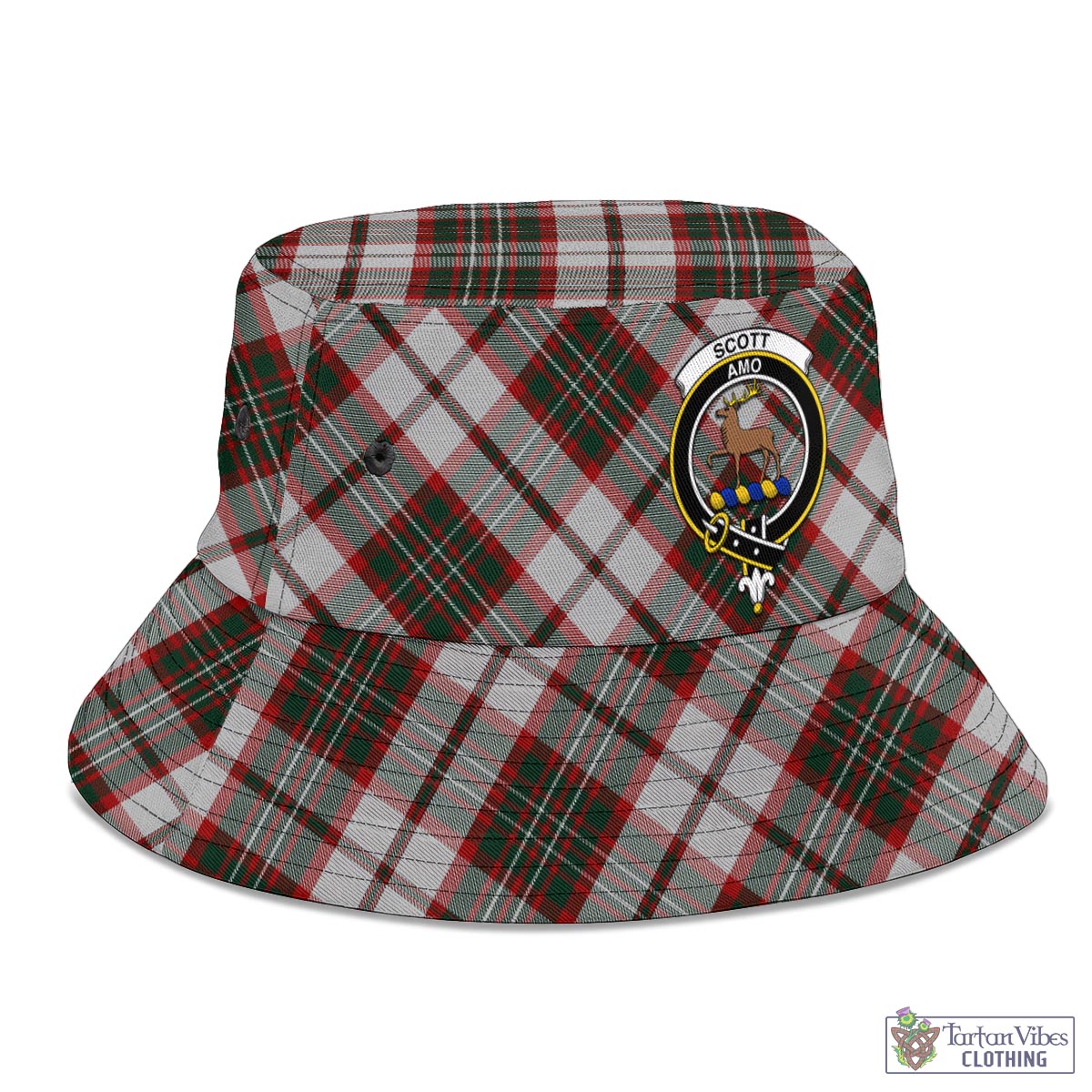 Tartan Vibes Clothing Scott Dress Tartan Bucket Hat with Family Crest