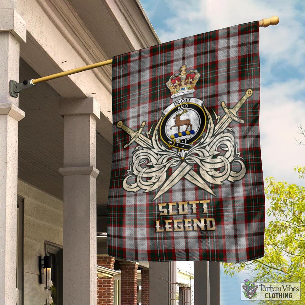 Tartan Vibes Clothing Scott Dress Tartan Flag with Clan Crest and the Golden Sword of Courageous Legacy