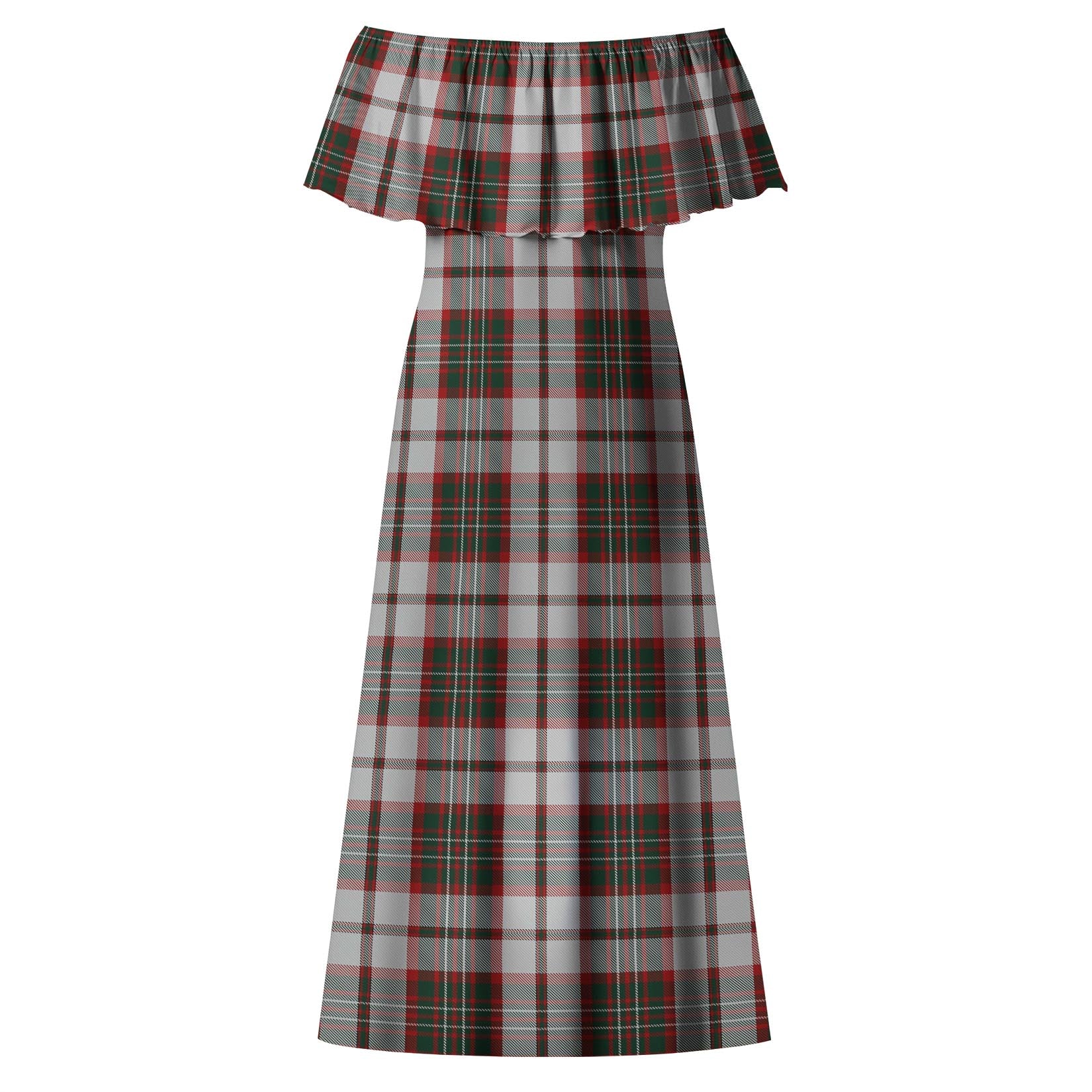 Scott Dress Tartan Off Shoulder Long Dress - Tartanvibesclothing