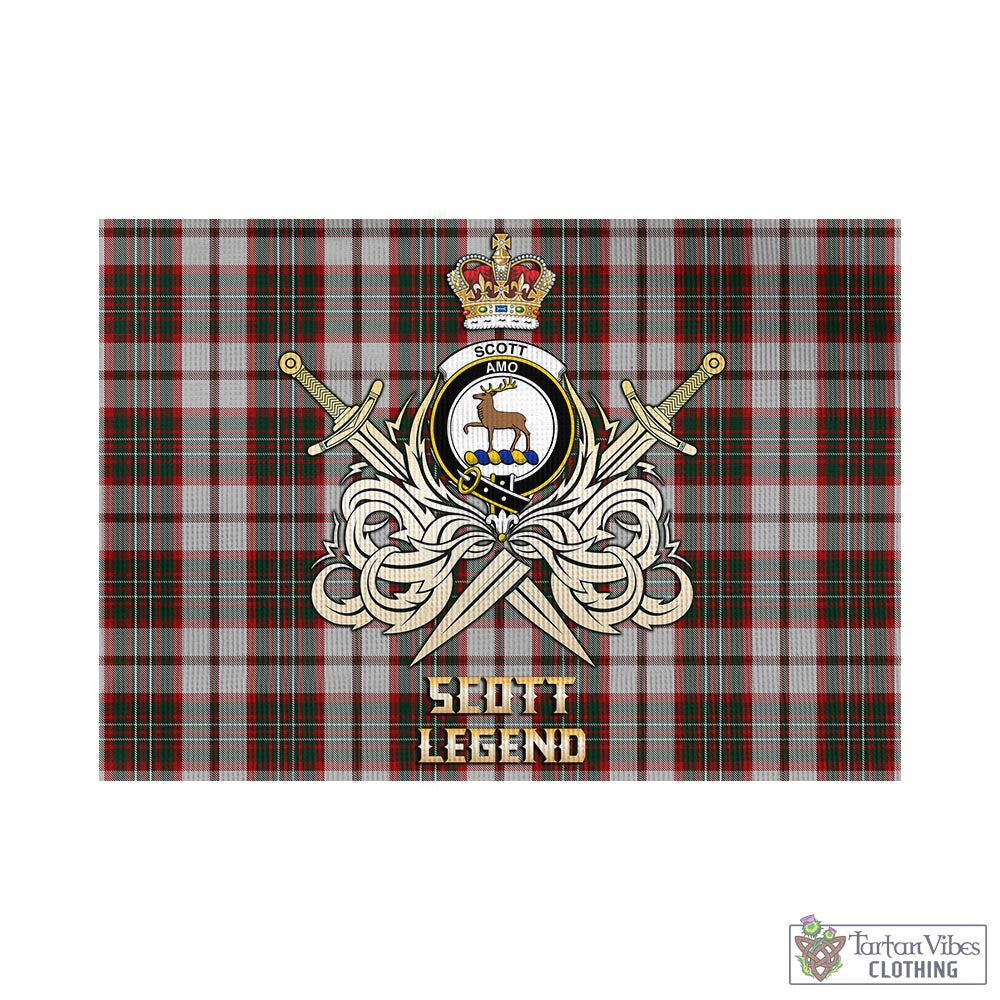 Tartan Vibes Clothing Scott Dress Tartan Flag with Clan Crest and the Golden Sword of Courageous Legacy