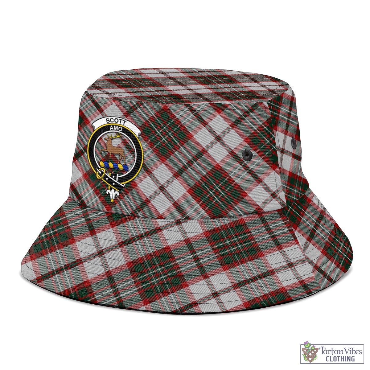 Tartan Vibes Clothing Scott Dress Tartan Bucket Hat with Family Crest