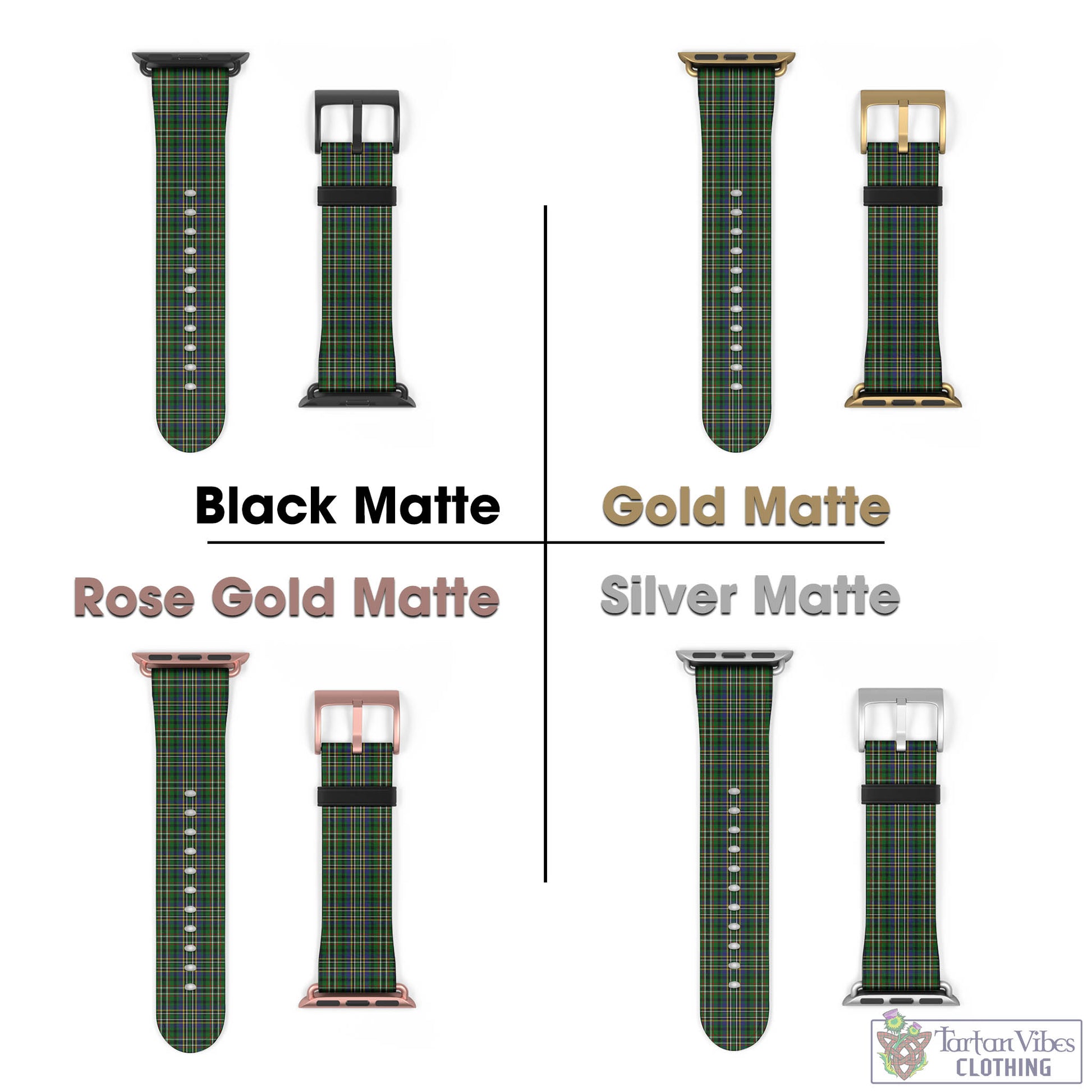 Tartan Vibes Clothing Scott Green Tartan Watch Band