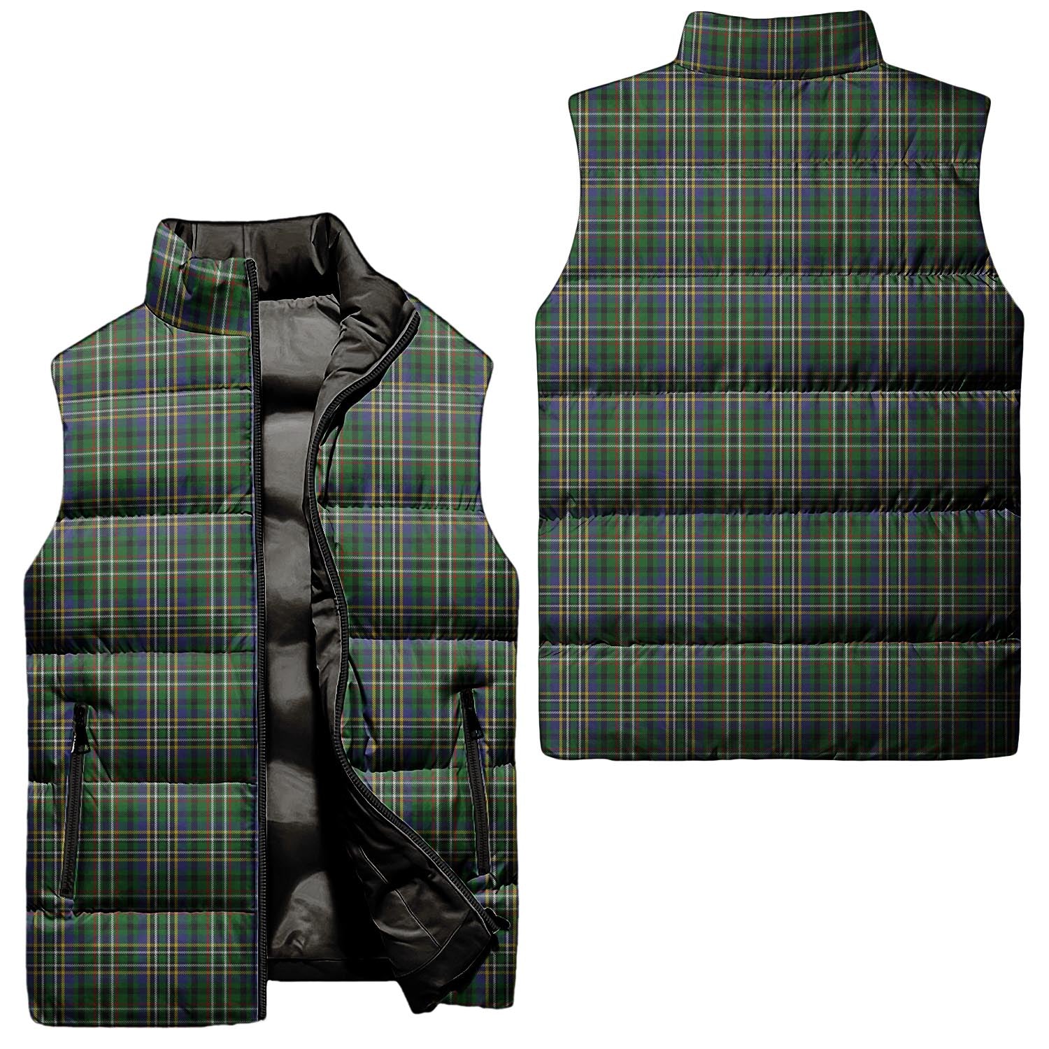 Scott Green Tartan Sleeveless Puffer Jacket Unisex - Tartanvibesclothing