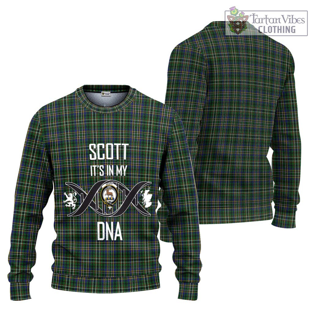 Scott Green Tartan Knitted Sweater with Family Crest DNA In Me Style Unisex - Tartanvibesclothing Shop