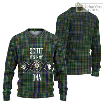 Scott Green Tartan Ugly Sweater with Family Crest DNA In Me Style