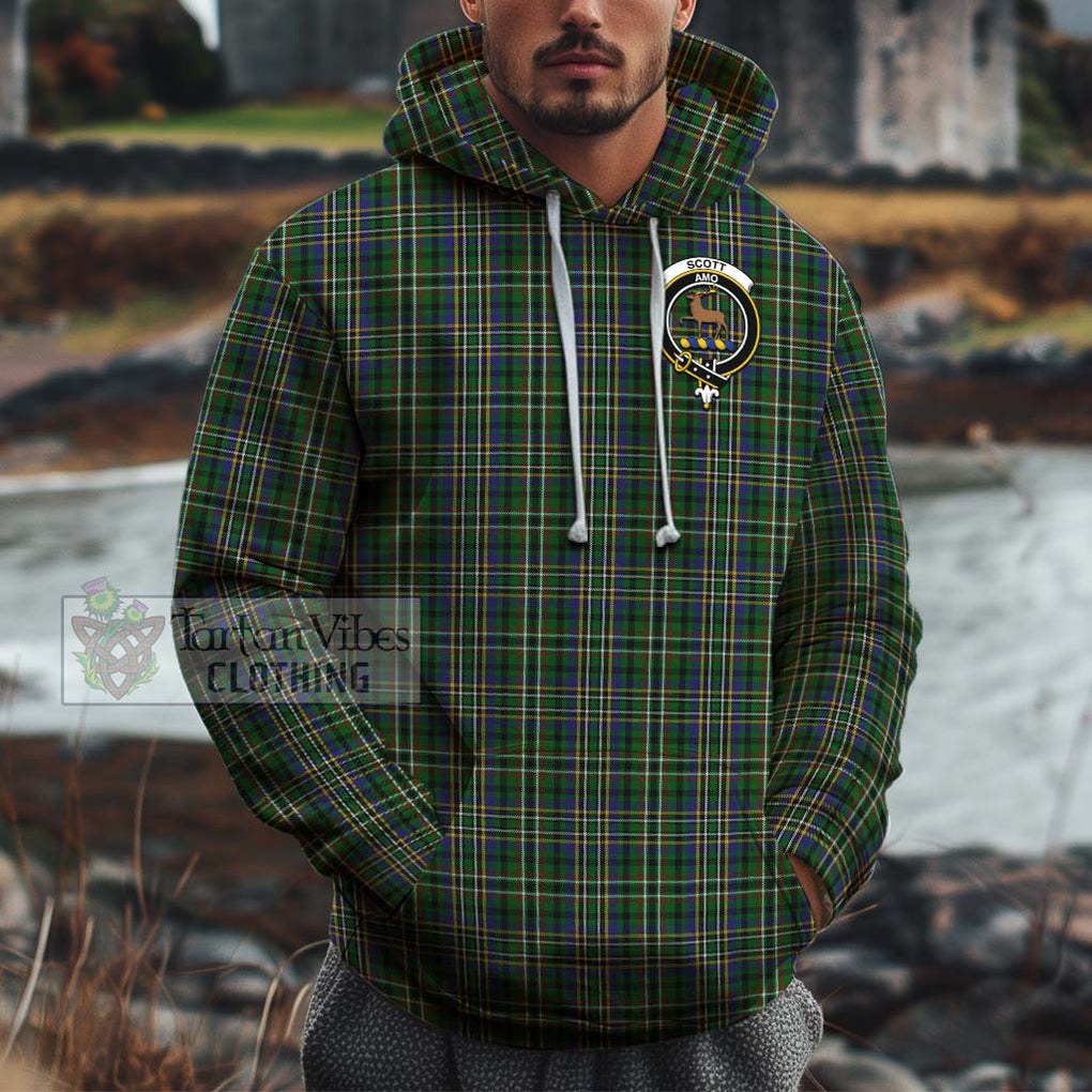 Scott Green Tartan Cotton Hoodie with Family Crest Pullover Hoodie XS - Tartan Vibes Clothing