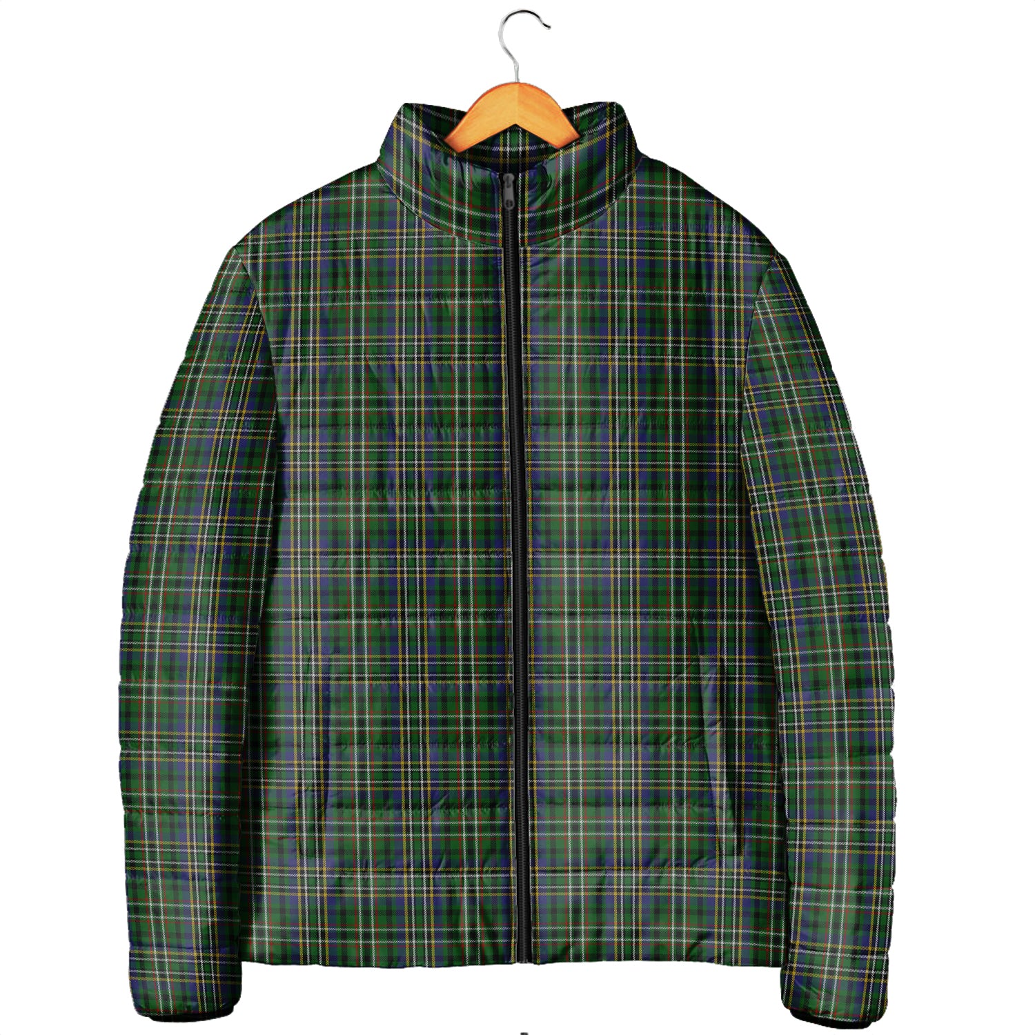 Scott Green Tartan Padded Jacket Men's Padded Jacket - Tartan Vibes Clothing