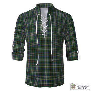 Scott Green Tartan Men's Scottish Traditional Jacobite Ghillie Kilt Shirt