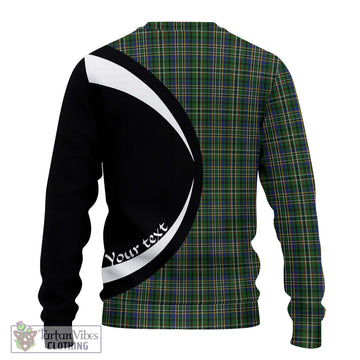 Scott Green Tartan Ugly Sweater with Family Crest Circle Style