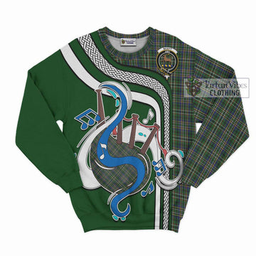 Scott Green Tartan Sweatshirt with Epic Bagpipe Style