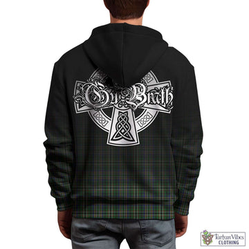 Scott Green Tartan Hoodie Featuring Alba Gu Brath Family Crest Celtic Inspired