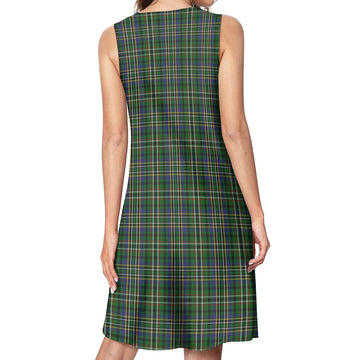 Scott Green Tartan Womens Casual Dresses