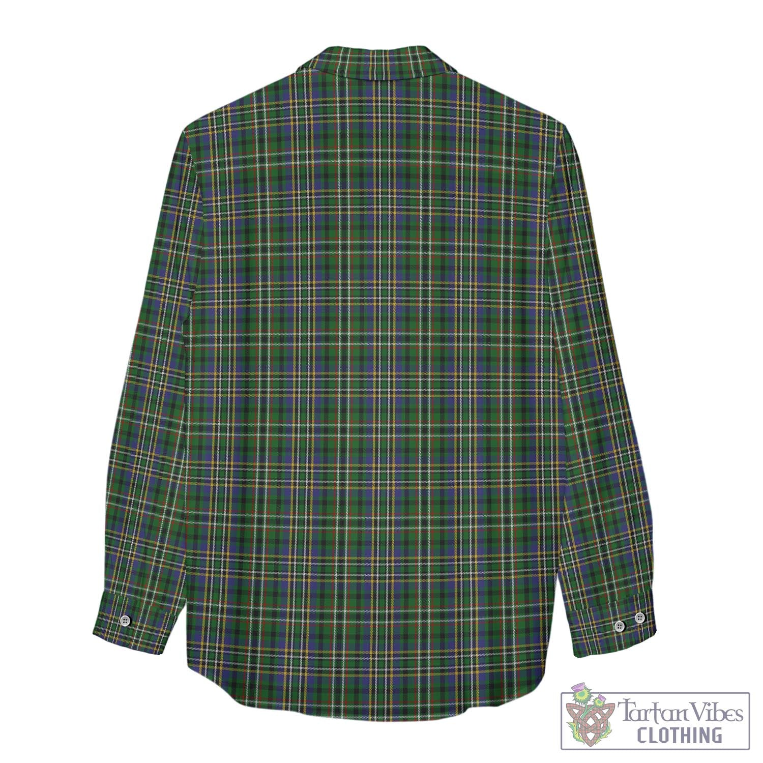 Tartan Vibes Clothing Scott Green Tartan Womens Casual Shirt with Family Crest