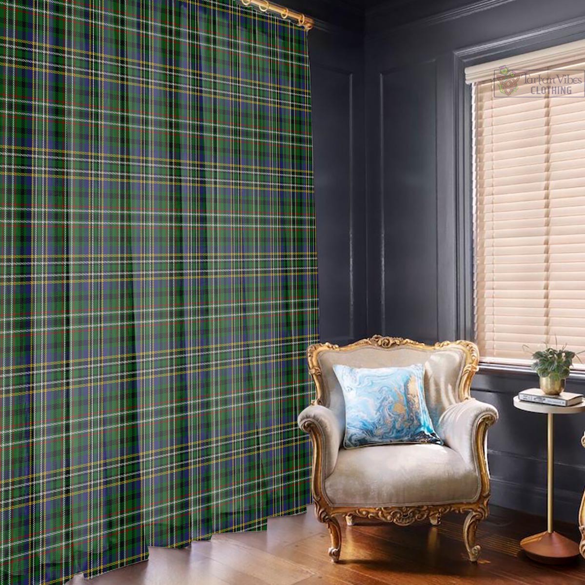 Scott Green Tartan Window Curtain