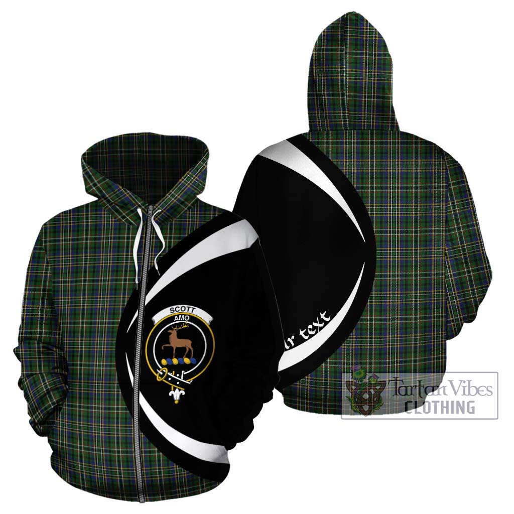 Scott Green Tartan Hoodie with Family Crest Circle Style - Tartan Vibes Clothing