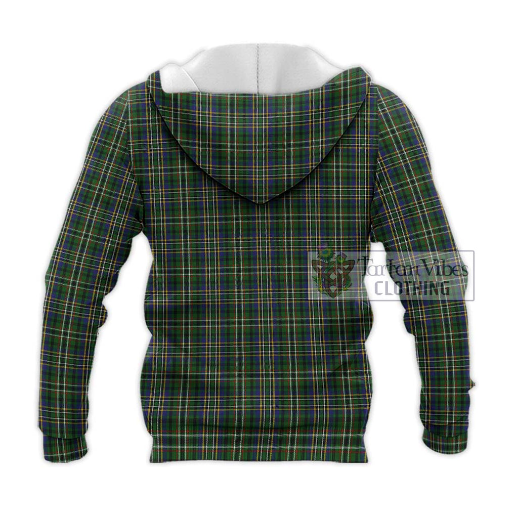 Scott Green Tartan Knitted Hoodie with Family Crest DNA In Me Style - Tartanvibesclothing Shop