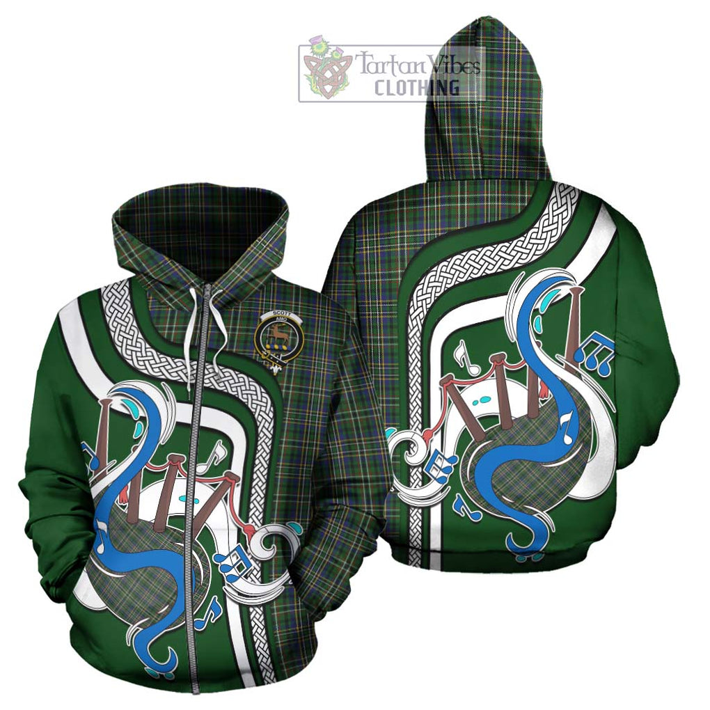 Scott Green Tartan Hoodie with Epic Bagpipe Style - Tartanvibesclothing Shop