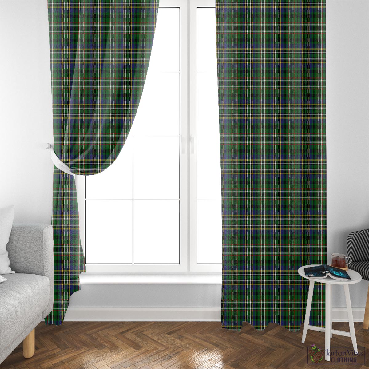 Scott Green Tartan Window Curtain