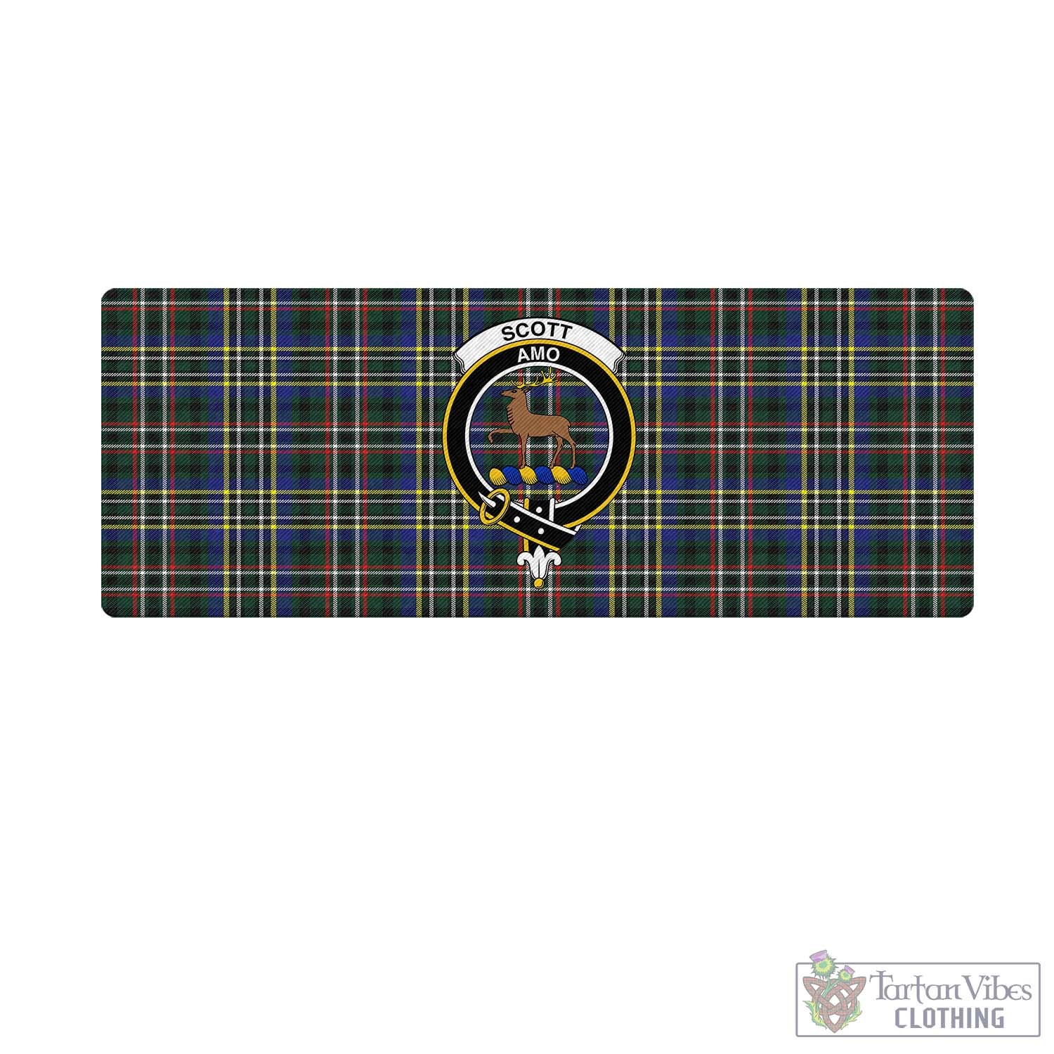 Tartan Vibes Clothing Scott Green Modern Tartan Mouse Pad with Family Crest