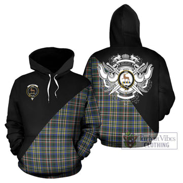 Scott Green Modern Tartan Hoodie with Family Crest and Military Logo Style