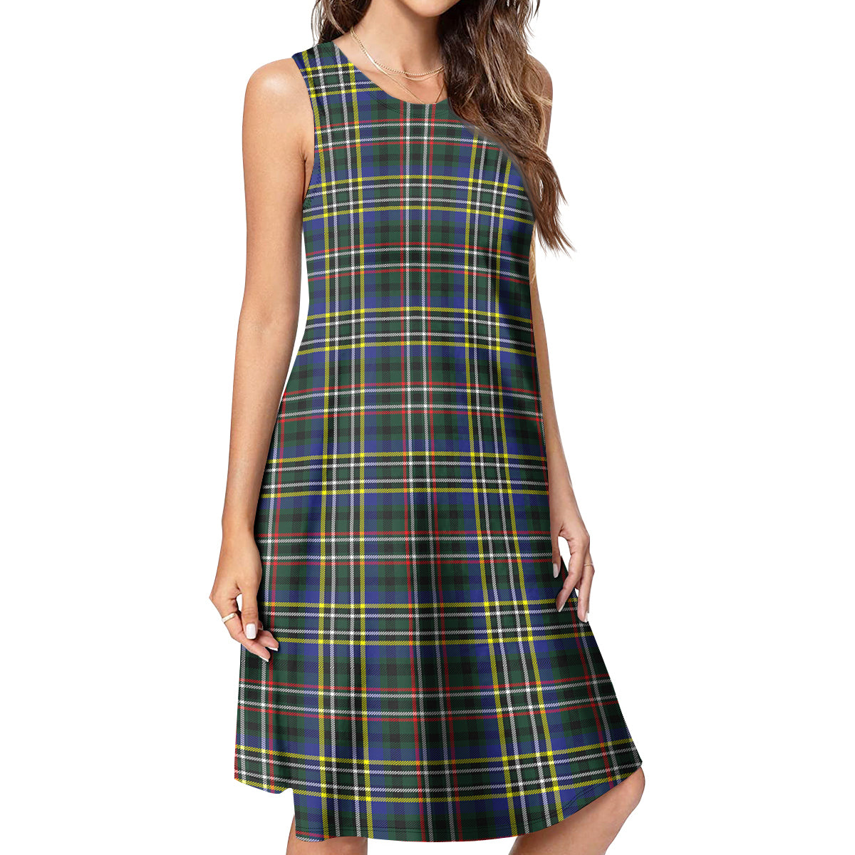 Scott Green Modern Tartan Womens Casual Dresses - Tartanvibesclothing