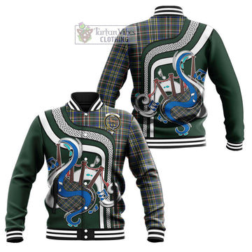 Scott Green Modern Tartan Baseball Jacket with Epic Bagpipe Style