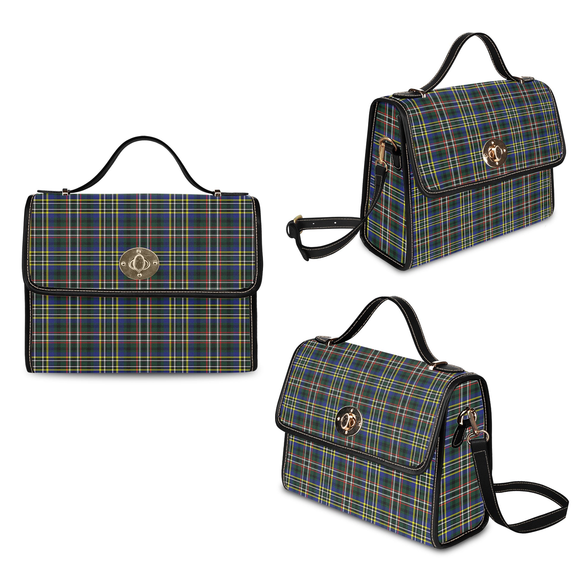 scott-green-modern-tartan-leather-strap-waterproof-canvas-bag